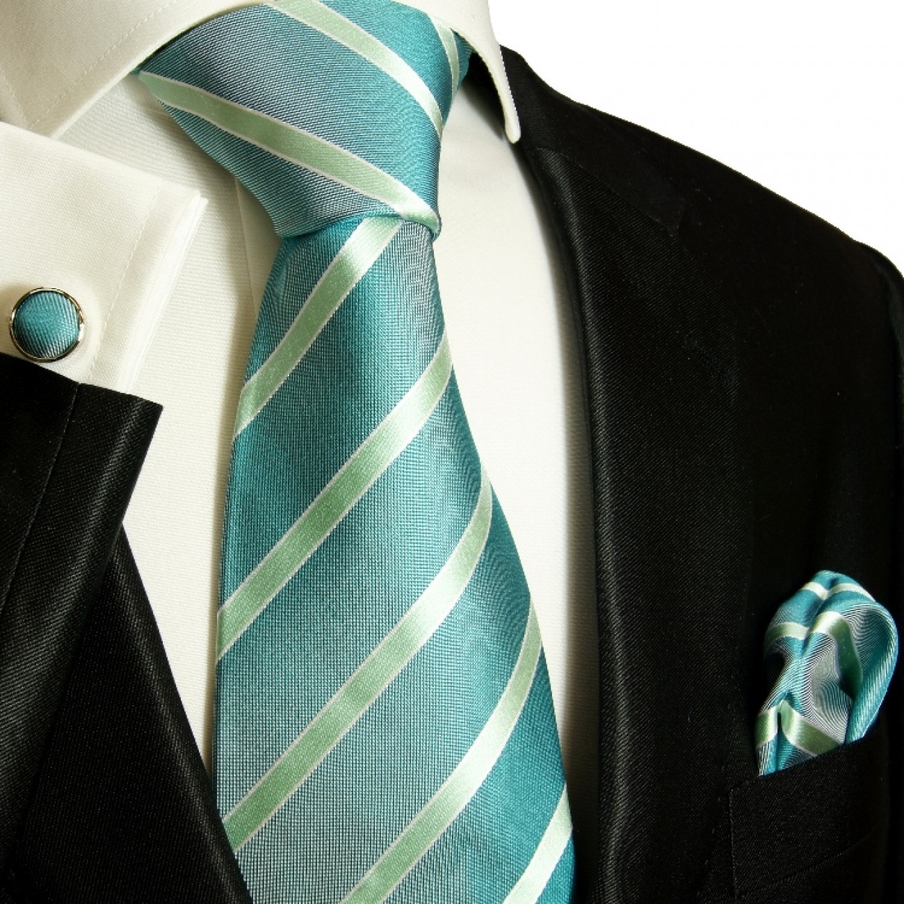 blaues krawatten set
