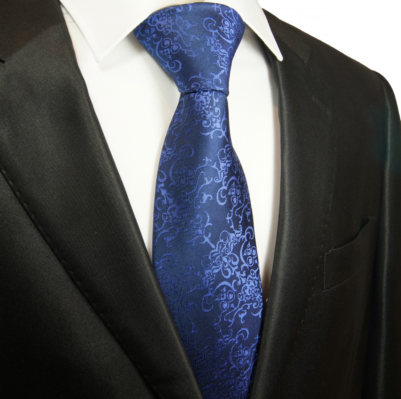 Krawatte royal blau barock 2050