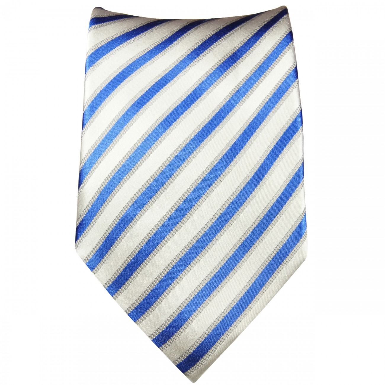 Krawatte blau weiß gestreift Seide 685