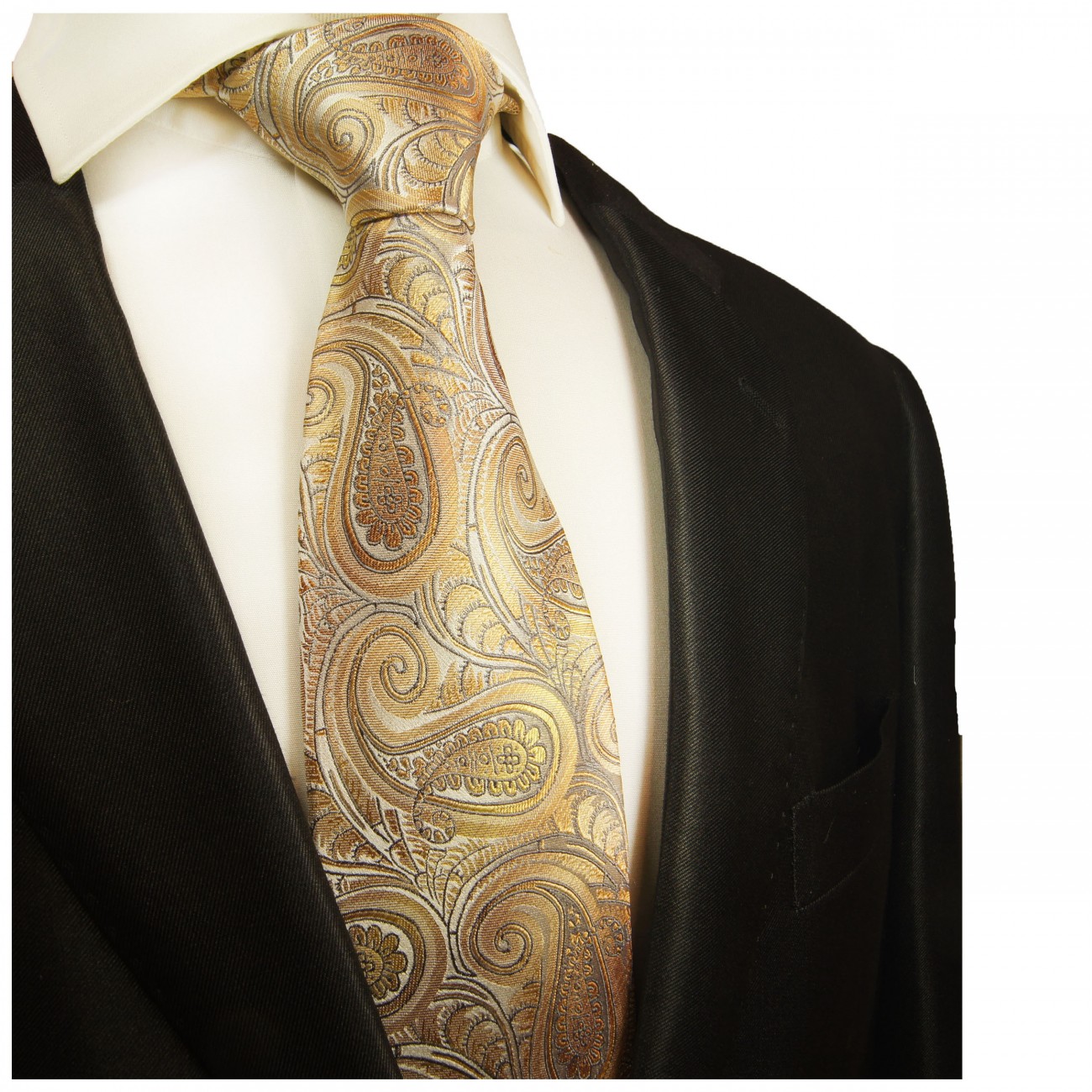 Extra lange Krawatte 165cm - braun paisley