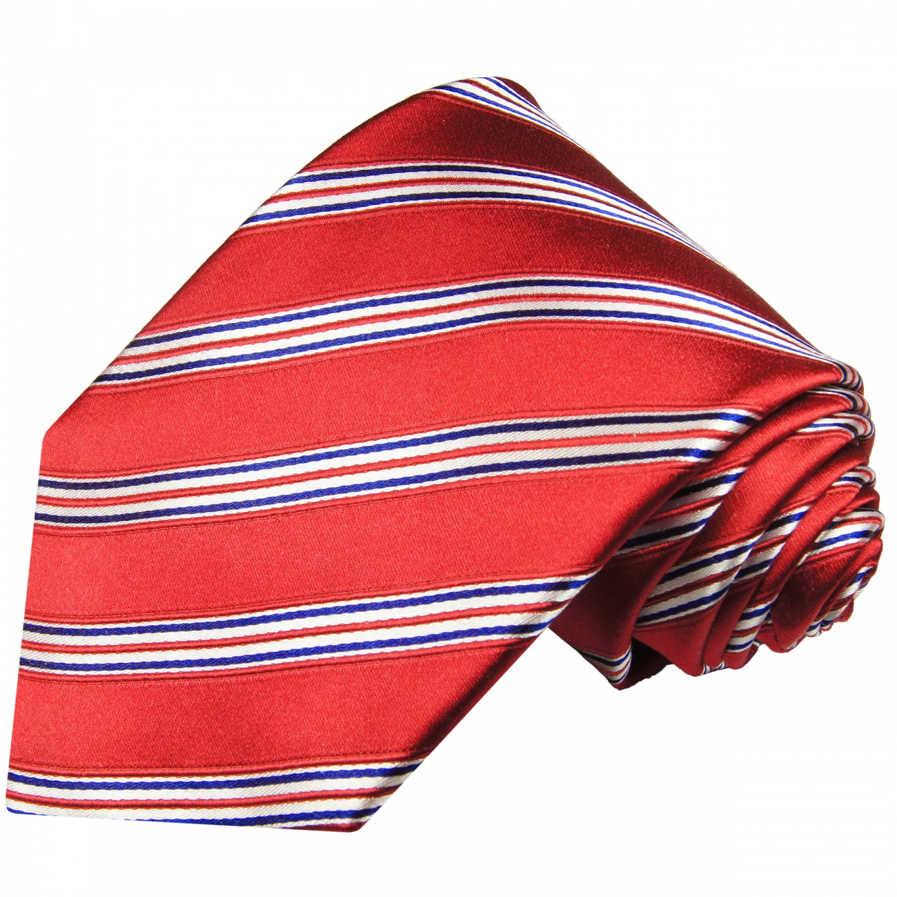 Krawatte rot weiß blau gestreift Seide