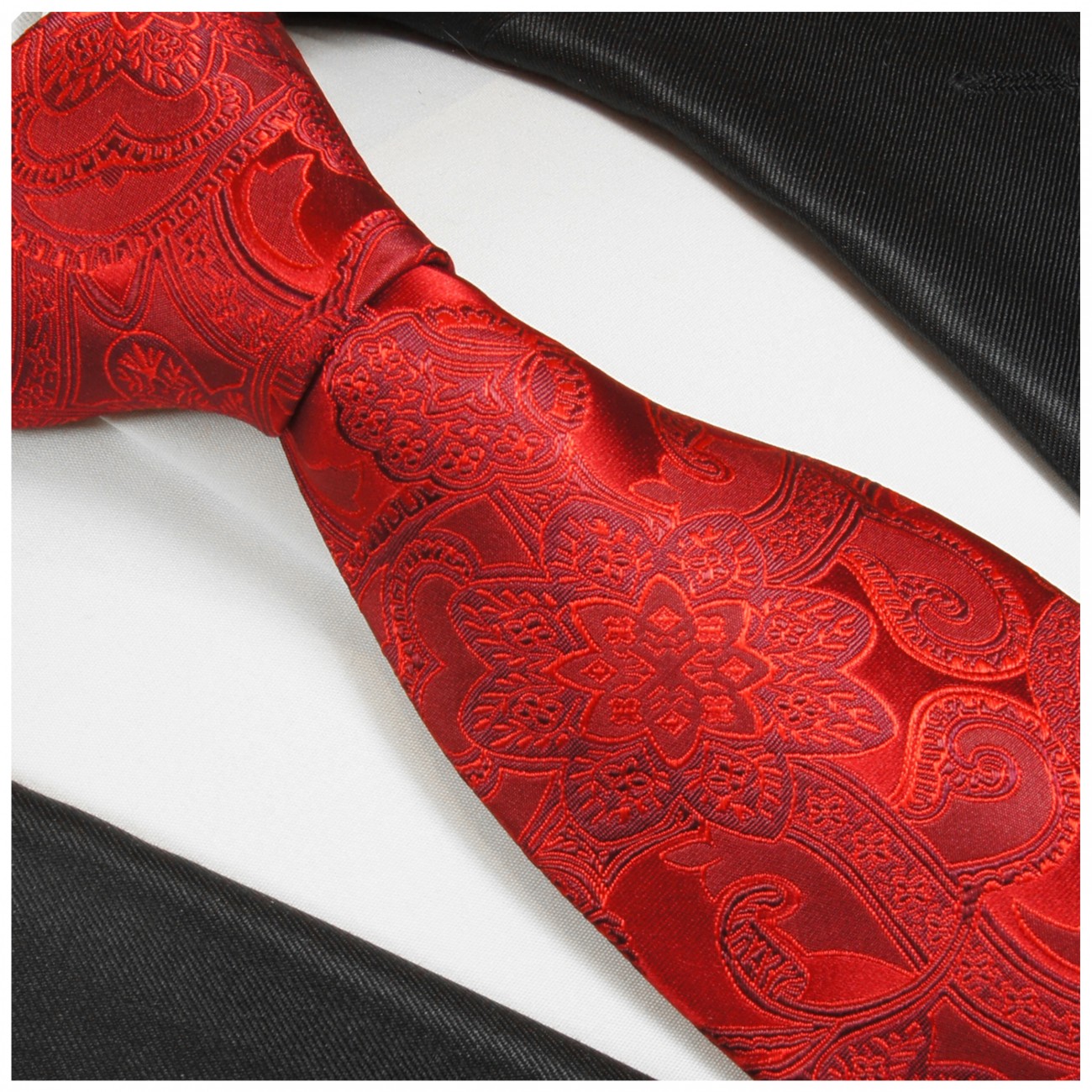 Extra lange Krawatte 165cm - rot paisley