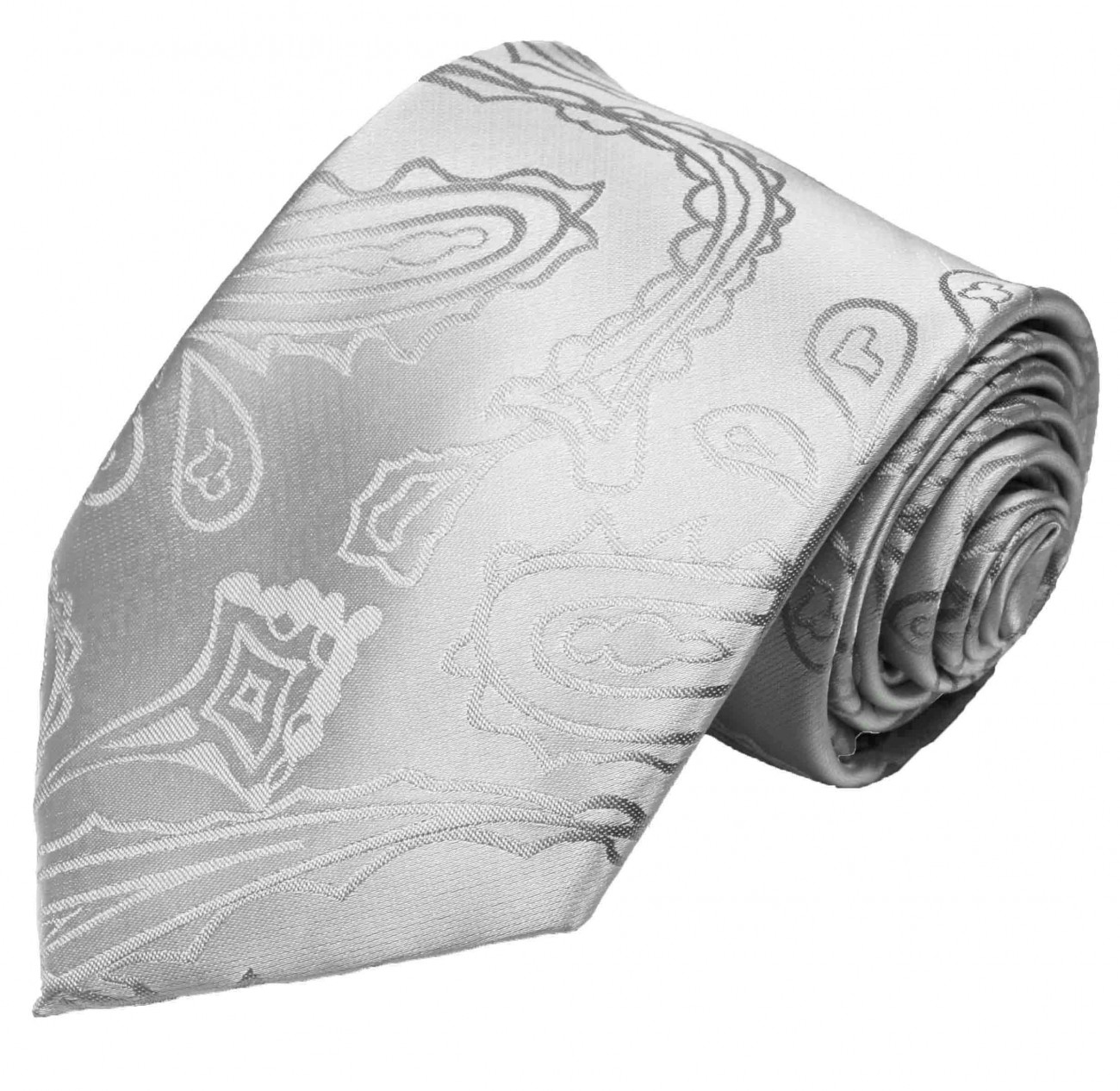 Krawatte silber paisley Hochzeit v3