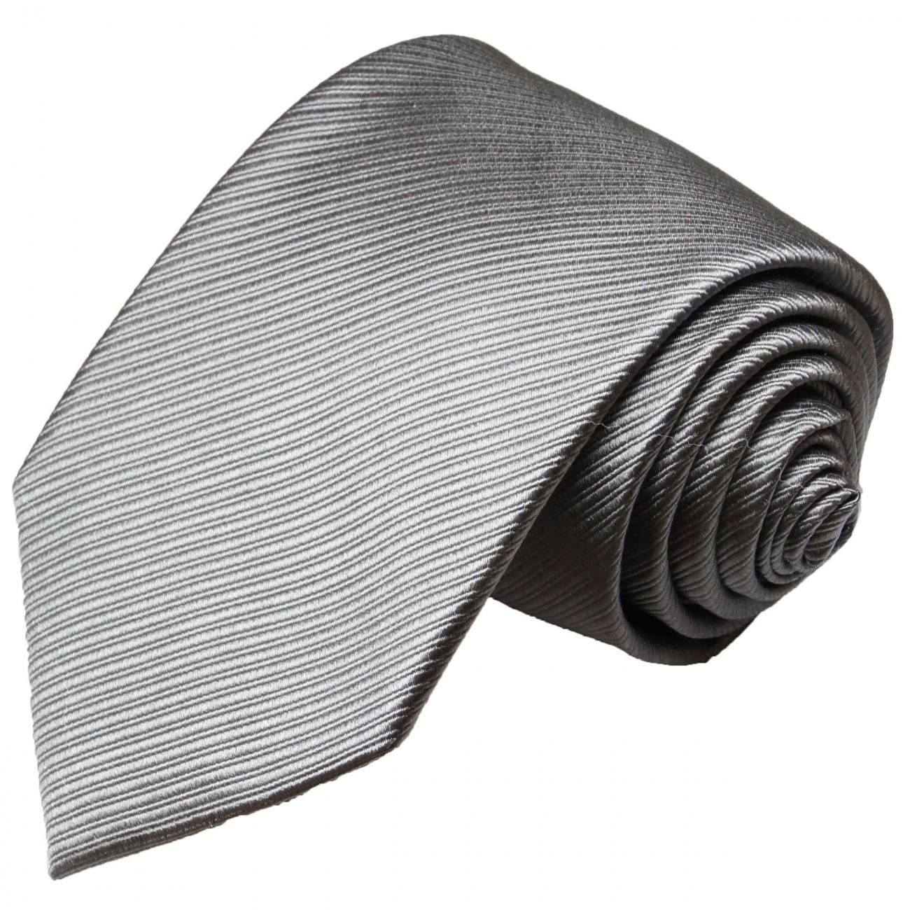 Krawatte silber grau uni Seide