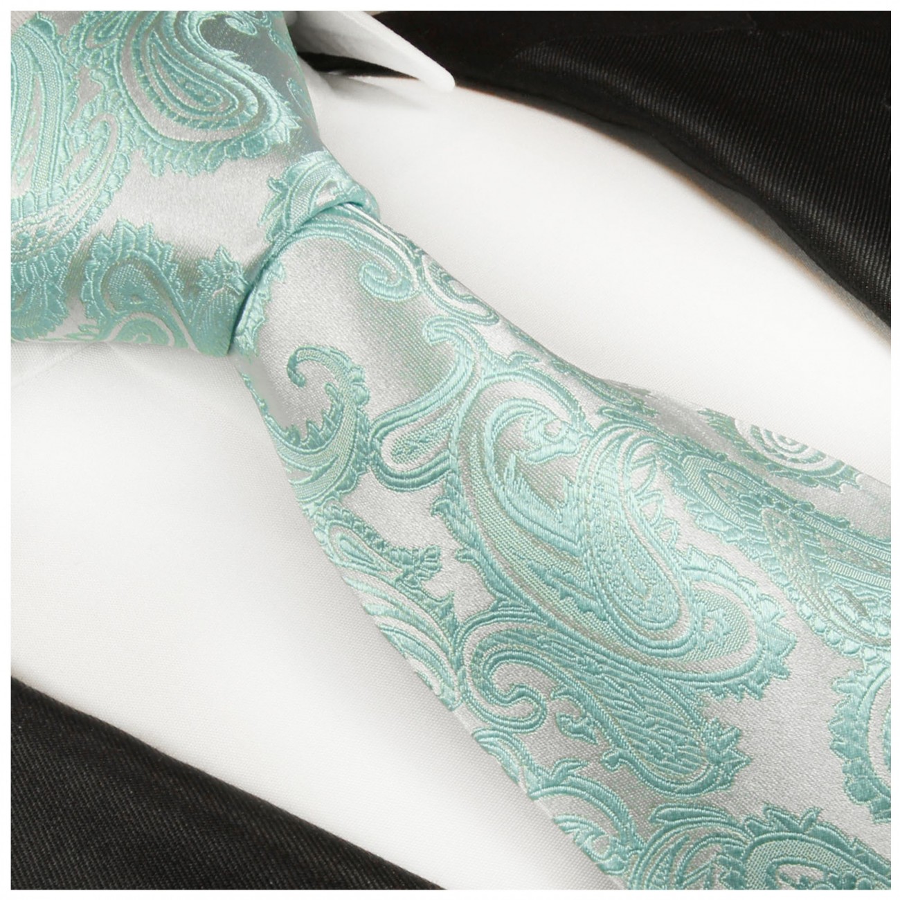Krawatte türkis paisley brokat 989