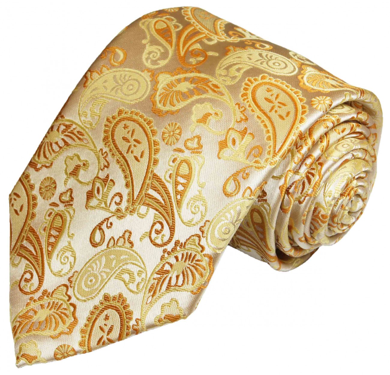 Bräutigam Krawatte creme gold paisley