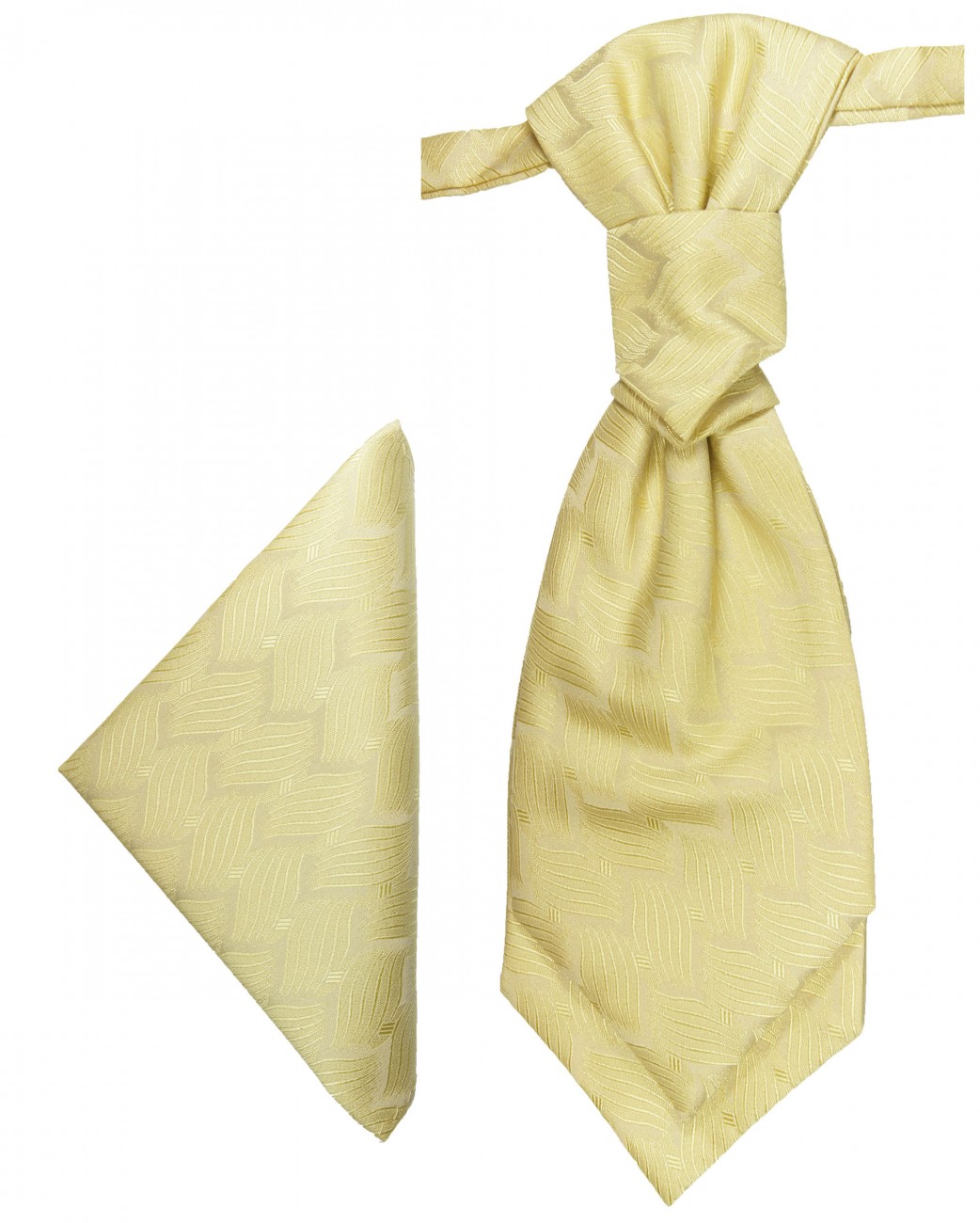 Gelbes Plastron mit Einstecktuch | Hochzeitskrawatte | Ascot Hochzeit Krawatte