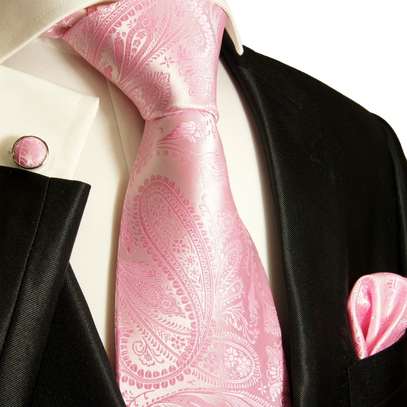 Krawatte pink paisley Hochzeitskrawatte v2