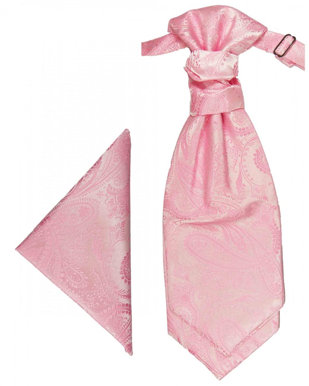 Pinkes Plastron mit Einstecktuch paisley | Hochzeitskrawatte | Ascot Hochzeit Krawatte