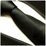 Schwarze Krawatte 100% Seidenkrawatte ( extra lang 165cm ) 952