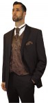 Brown men´s suit tuxedo | brown paisley vest set | wedding shirt