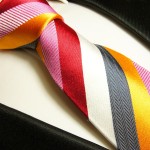 Krawatte bunt 100% Seide gestreift 242